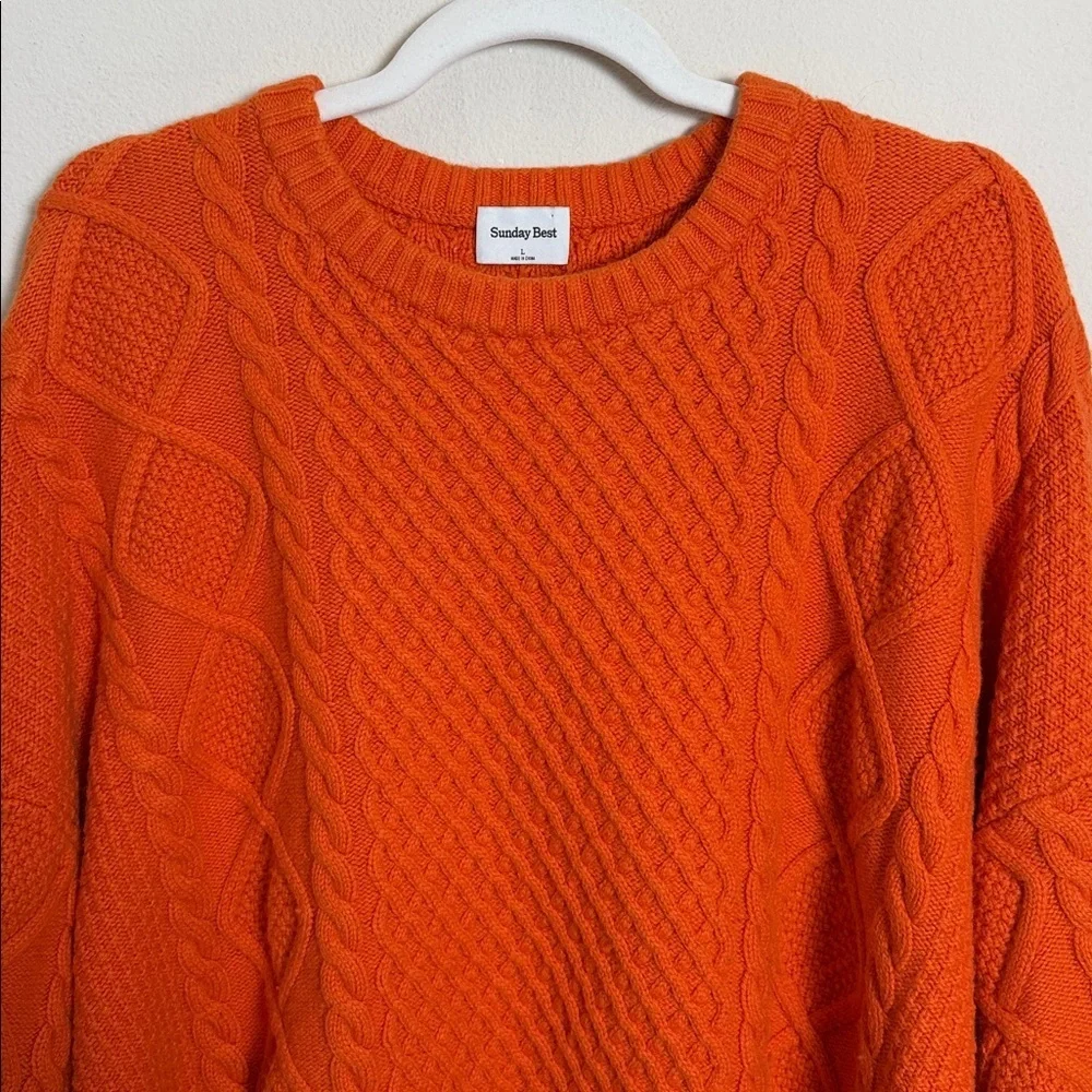 Sunday Best Peggy Wool Sweater Orange Size Large Oversized